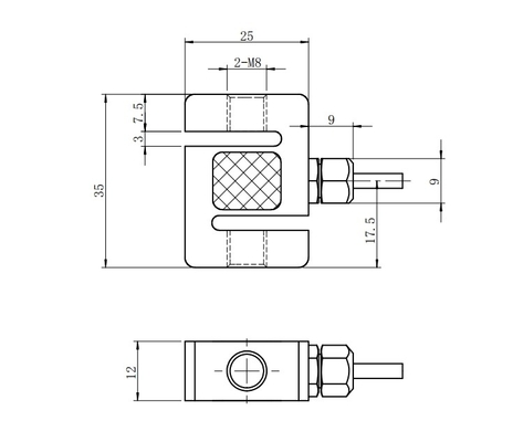 스테인리스 S 유형 짐 세포 50-2000N 15v 장력 압축 변형기