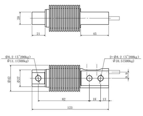 20v 스테인리스 단일 지점 짐 세포 10kg에서 500kg 변형계 짐 세포